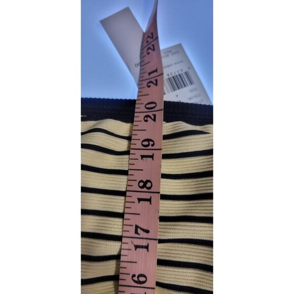 Robin Piccone One Piece Swimsuit Womens Parker Stripped Size 4 Ecru/Black Color - Picture 11 of 12